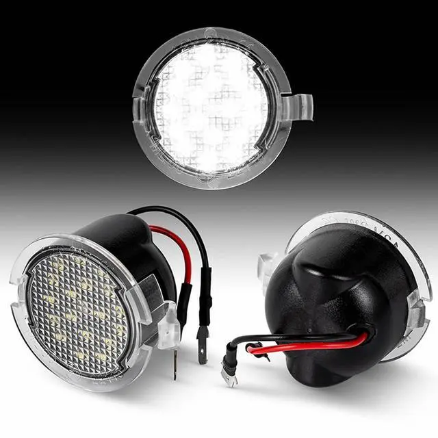 Alt view image 5 of 7 - Yankok LED Side Mirror Puddle Lights 2 Pack Compatible with Ford F150 Explorer Expedition Focus C-Max Escape Edge Flex Fusion Taurus and Lincoln LS MKS MKX MKT Navigator 6000K (Blue)