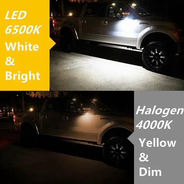 Alt view image 4 of 7 - Yankok LED Side Mirror Puddle Lights 2 Pack Compatible with Ford F150 Explorer Expedition Focus C-Max Escape Edge Flex Fusion Taurus and Lincoln LS MKS MKX MKT Navigator 6000K (Blue)