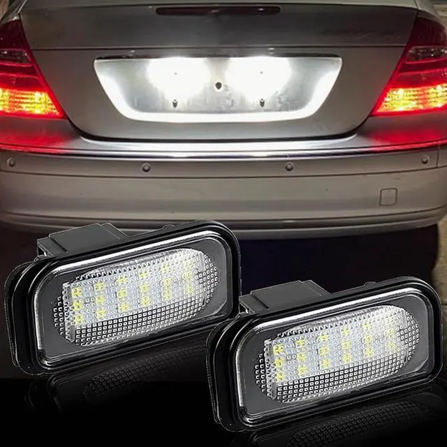 Alt view image 6 of 7 - Yankok LED License Plate Lights Compatible with Mercedes Benz W203 C-Class Sedan 2001-2007, R230 SL-Class 2001-2011, W209 CLK-Class 2002-2009, 2 Pack 6500K White Canbus Error Free