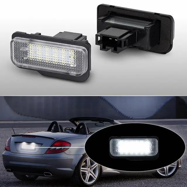 Alt view image 6 of 7 - Yankok LED License Plate Lights Compatible with C-Class W203/S203 Wagon 01-07, E-Class W211 Sedan 01-09 S211 Wagon 02-09, CLS-Class W219/C219 SLK-Class R171 05-11