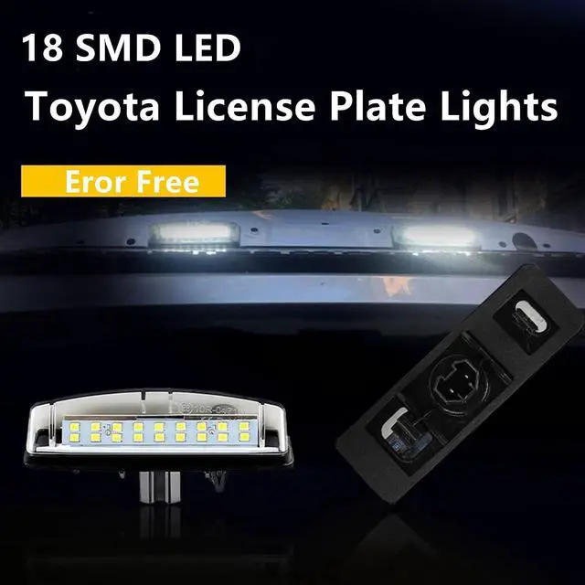 Alt view image 5 of 7 - Yankok LED License Plate Lights Compatible with Toyota Camry Echo Prius Sienna Yaris Sedan and Lexus ES300/330 GS300/400/430 IS200/300 LS430 RX300/350/400