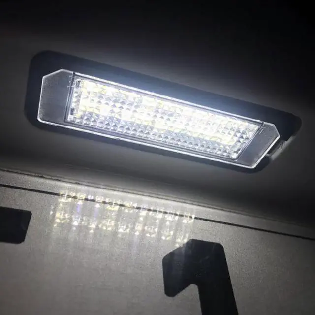 Alt view image 3 of 7 - Yankok LED License Plate Lights Compatible with Volkswagen VW Golf 4 5 6 7 GTi CC Rabbit Eos Beetle Porsche Boxster Cayman Cayenne Carrera 2 Pack w/Resistor Can-bus Error Free 6000K 18 SMD