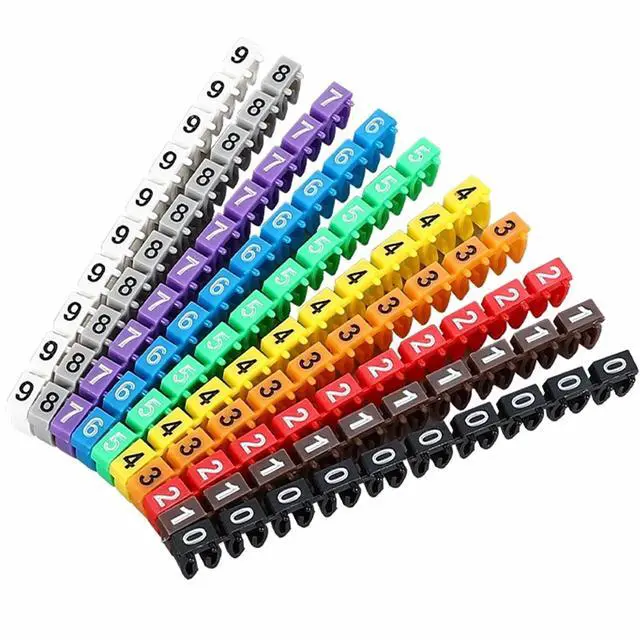 Alt view image 2 of 7 - Yankok Clip-On Cable Marker 1.5/2.5/4.0/6.0mm², for 2.0-7.0mm Cables Color Coded Imprint with 0-9 (6.0mm²)