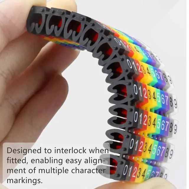 Alt view image 6 of 7 - Yankok Clip-On Cable Marker 1.5/2.5/4.0/6.0mm², for 2.0-7.0mm Cables Color Coded Imprint with 0-9 (6.0mm²)