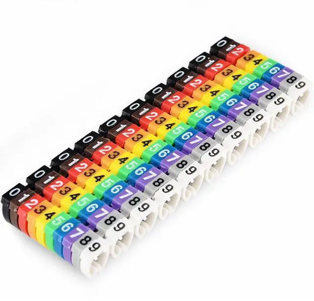 Main image of Yankok Clip-On Cable Marker 1.5/2.5/4.0/6.0mm², for 2.0-7.0mm Cables Color Coded Imprint with 0-9 (2.5mm²)