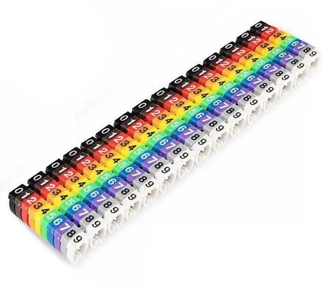 Main image of Yankok Clip-On Cable Marker 1.5/2.5/4.0/6.0mm², for 2.0-7.0mm Cables Color Coded Imprint with 0-9 (1.5mm²)