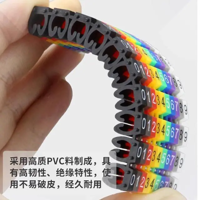 Alt view image 6 of 7 - Yankok Clip-On Cable Marker 1.5/2.5/4.0/6.0mm², for 2.0-7.0mm Cables Color Coded Imprint with 0-9 (2.5mm²)