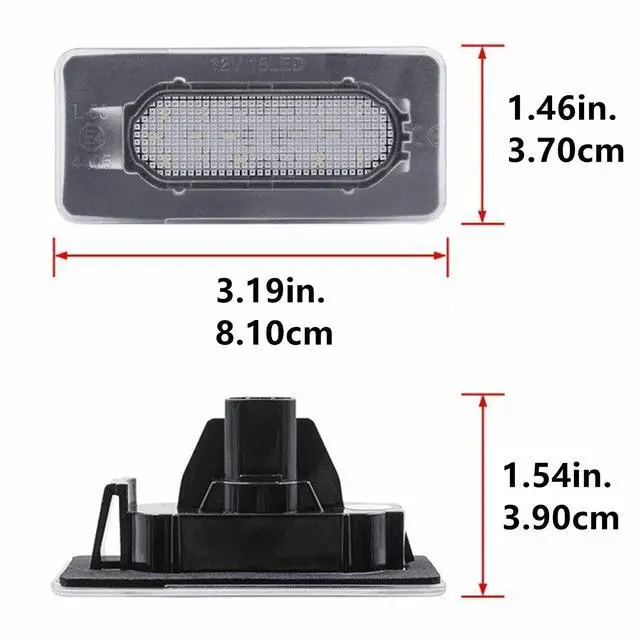 Alt view image 5 of 7 - Yankok LED License Plate Lights Compatible with Toyota Corolla 2014-2019 11th Gen E170 L LE LE S SE XSE 18 SMD LED 6000K White Tag Lamp Replacement
