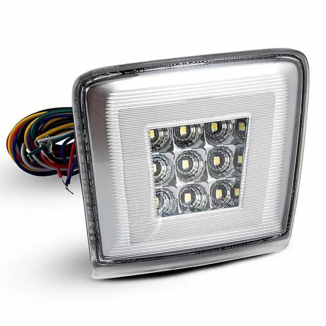 Alt view image 6 of 7 - Yankok LED Rear Bumper Light for 370Z 2009-2021 Juke 2013-2017 Sentra 2017-2019 Integrated with Sequential Turn Signal, Brake Light, Fog Light and Reverse Light Chrome Clear