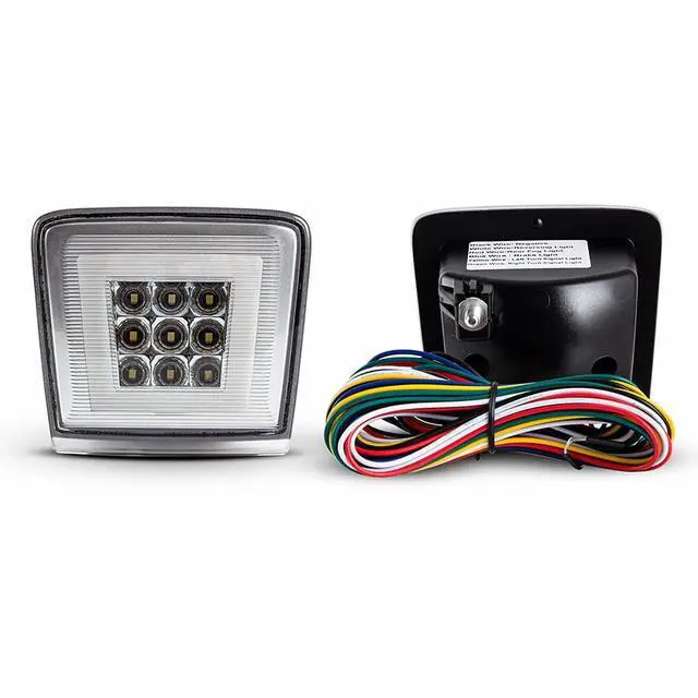 Alt view image 5 of 7 - Yankok LED Rear Bumper Light for 370Z 2009-2021 Juke 2013-2017 Sentra 2017-2019 Integrated with Sequential Turn Signal, Brake Light, Fog Light and Reverse Light Chrome Clear