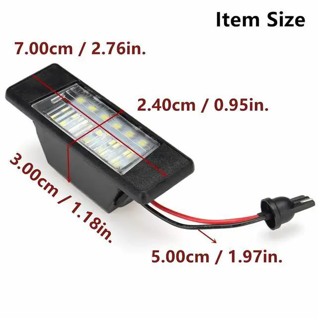 Alt view image 5 of 7 - Yankok LED License Plate Lights for Q50 13-17 Juke 11-17 Versa 12-17 X-Trail 07-13 Rouge Sport 17-20 6000K 18 SMD Tag Lamp Assembly