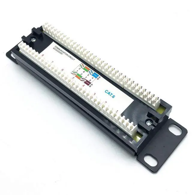 Alt view image 2 of 4 - Yankok [CAT6 8 Port Patch Panel Supports Back CAT5/5e Unshielded with Coded T568A/B Wiring for RJ45 Network Cables Rack/Wall Mount 1U (Come with Mini Punch Down Tool)