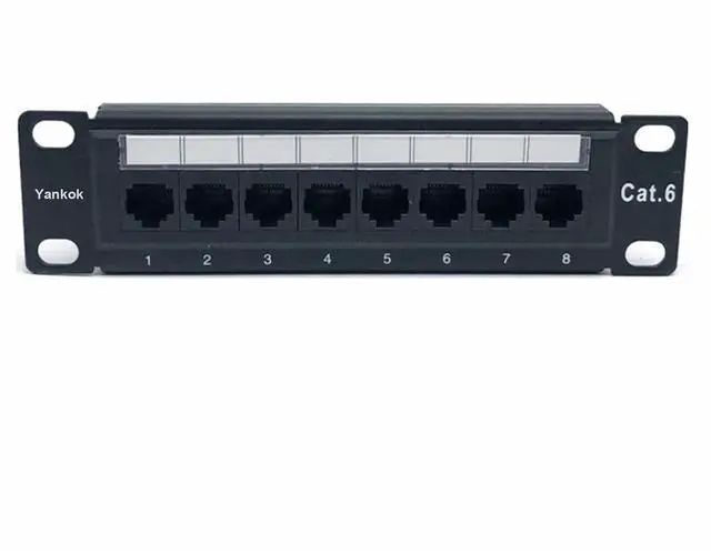 Alt view image 3 of 4 - Yankok [CAT6 8 Port Patch Panel Supports Back CAT5/5e Unshielded with Coded T568A/B Wiring for RJ45 Network Cables Rack/Wall Mount 1U (Come with Mini Punch Down Tool)