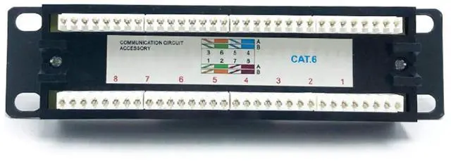 Alt view image 4 of 4 - Yankok [CAT6 8 Port Patch Panel Supports Back CAT5/5e Unshielded with Coded T568A/B Wiring for RJ45 Network Cables Rack/Wall Mount 1U (Come with Mini Punch Down Tool)