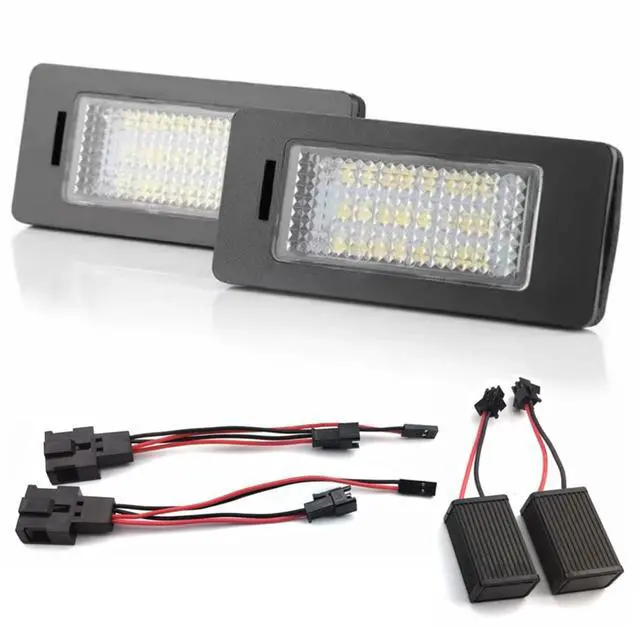 Main image of Yankok LED License Plate Lights for Audi A1 A4 A5 A6 A7 B8 Q5 S5 RS5 TT TTRS Avant Allroad Sportback, 24SMD Xenon White, Come with Decoder Error Free, 4G0943021A 8T0943021