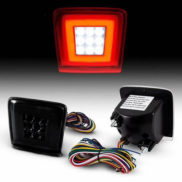 Main image of Yankok LED Rear Bumper Light for 370Z 2009-2021 Juke 2013-2017 Sentra 2017-2019 Integrated with Sequential Turn Signal, Brake Light, Fog Light and Reverse Light Smoked Tinted
