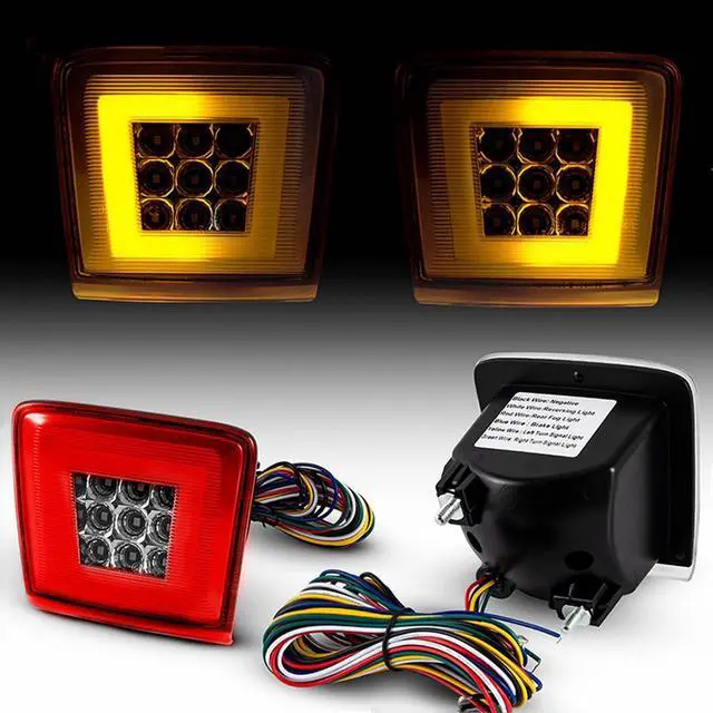 Alt view image 2 of 7 - Yankok LED Rear Bumper Light for 370Z 2009-2021 Juke 2013-2017 Sentra 2017-2019 Integrated with Sequential Turn Signal, Brake Light, Fog Light and Reverse Light Red Clear