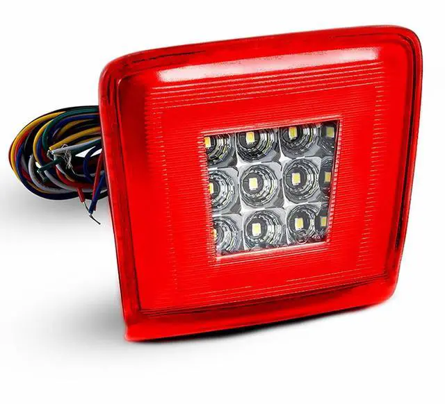 Alt view image 6 of 7 - Yankok LED Rear Bumper Light for 370Z 2009-2021 Juke 2013-2017 Sentra 2017-2019 Integrated with Sequential Turn Signal, Brake Light, Fog Light and Reverse Light Red Clear