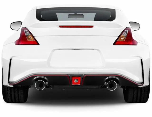 Alt view image 7 of 7 - Yankok LED Rear Bumper Light for 370Z 2009-2021 Juke 2013-2017 Sentra 2017-2019 Integrated with Sequential Turn Signal, Brake Light, Fog Light and Reverse Light Red Clear