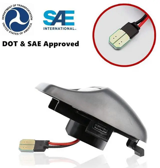 Alt view image 5 of 7 - Yankok LED License Plate Lights for Toyota Tundra 2000-2013 and Tacoma 2005-2015 Pickup Truck Tag Lamps Assembly Replacement 6000K White Black Housing
