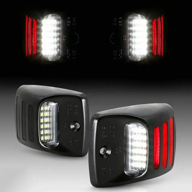 Alt view image 2 of 7 - Yankok OLED License Plate Lights for Toyota Tundra 2000-2013 and Tacoma 2005-2015 Pickup Truck Tag Lamps Assembly Replacement 6000K White Red Triple OLED Tube