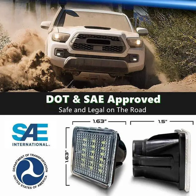 Alt view image 5 of 7 - Yankok LED License Plate Lights for Tundra 2012-2021 and Tacoma 2016-2022 Pickup Truck 6500K Xenon White Tag Lamp Assembly OE Replacement