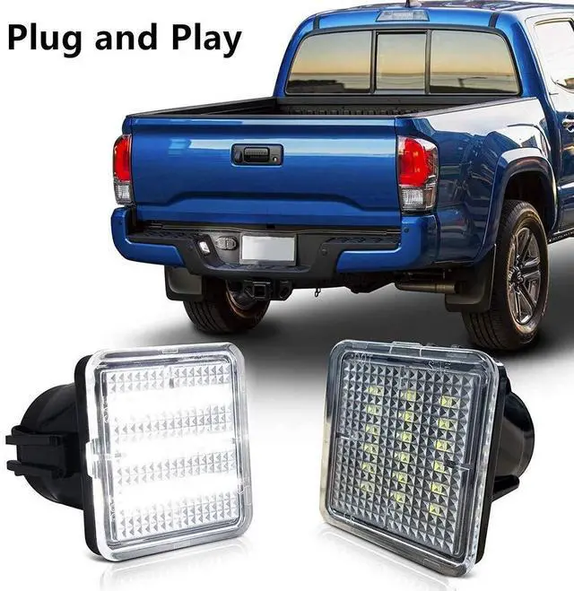 Alt view image 7 of 7 - Yankok LED License Plate Lights for Tundra 2012-2021 and Tacoma 2016-2022 Pickup Truck 6500K Xenon White Tag Lamp Assembly OE Replacement