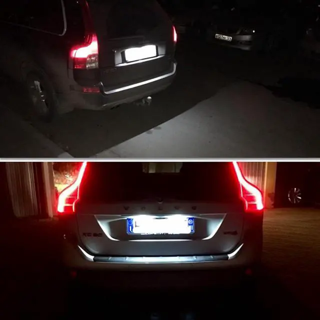 Alt view image 7 of 7 - Yankok LED License Plate Lights Compatible with Volvo C70 S40 S60 S80 V50 V60 V70 XC60 XC70 XC90 18 SMD LED 6500K Xenon White Tag Lamp Replacement