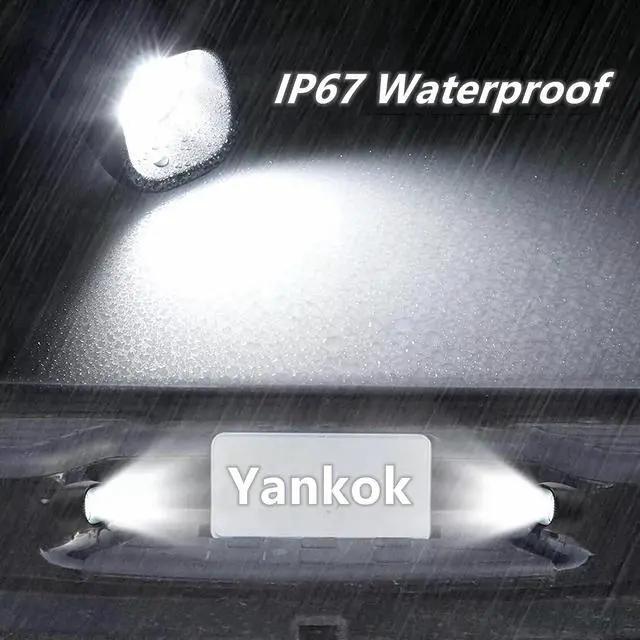 Alt view image 5 of 7 - Yankok LED License Plate Lights Compatible with Chevrolet Blazer S10 1998-2005 GMC Sonoma Jimmy 1998-2004 Oldsmobile Bravada 1998-2001 6000K Diamond White Tag Lamp Assembly