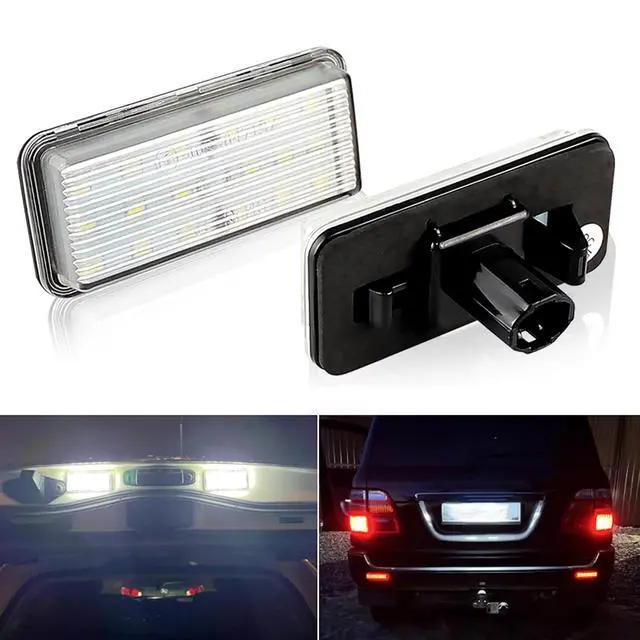 Alt view image 4 of 7 - Yankok LED License Plate Lights For Lexus GX470 LX470 LX570 and Toyota Land Cruiser J100/120/200 Mark X 18 SMD 6500K Xenon White Tag Lamp Replacement