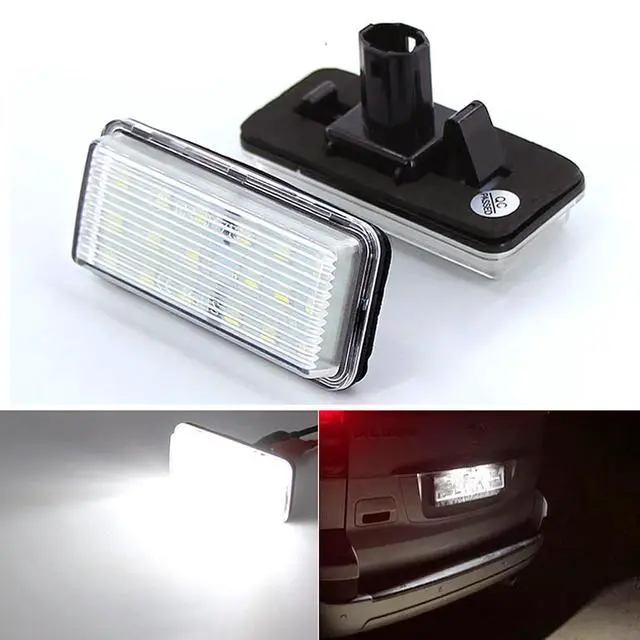 Alt view image 5 of 7 - Yankok LED License Plate Lights For Lexus GX470 LX470 LX570 and Toyota Land Cruiser J100/120/200 Mark X 18 SMD 6500K Xenon White Tag Lamp Replacement