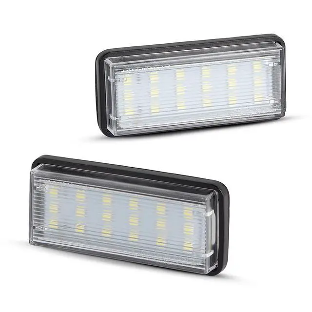 Alt view image 7 of 7 - Yankok LED License Plate Lights For Lexus GX470 LX470 LX570 and Toyota Land Cruiser J100/120/200 Mark X 18 SMD 6500K Xenon White Tag Lamp Replacement