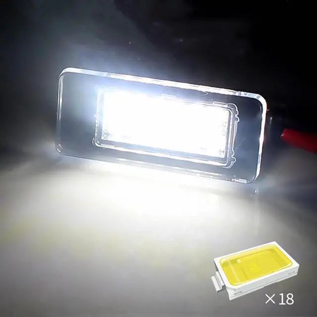Alt view image 2 of 7 - Yankok LED License Plate Lights for Altima L37 Sentra B17 B18 Versa Sedan N18 Rogue X-Trail T33 6000K 18 SMD Tag Lamp Assembly