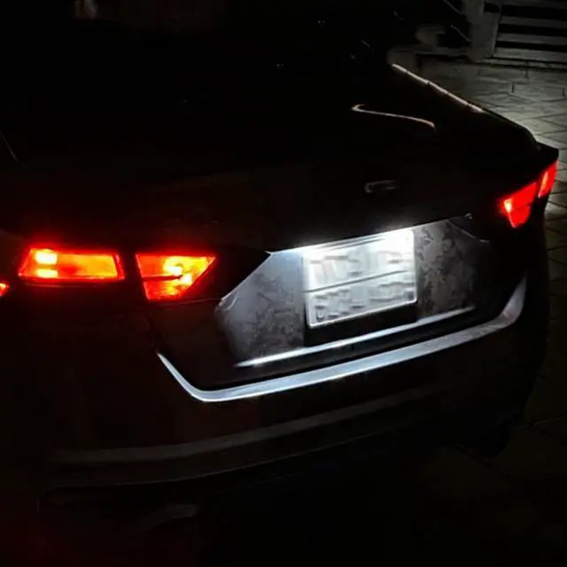 Alt view image 7 of 7 - Yankok LED License Plate Lights for Altima L37 Sentra B17 B18 Versa Sedan N18 Rogue X-Trail T33 6000K 18 SMD Tag Lamp Assembly