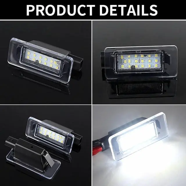 Alt view image 5 of 7 - Yankok LED License Plate Lights for Altima L37 Sentra B17 B18 Versa Sedan N18 Rogue X-Trail T33 6000K 18 SMD Tag Lamp Assembly
