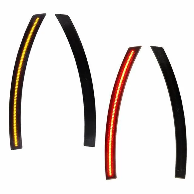 Alt view image 2 of 7 - Yankok LED Side Markers Compatible with Chevy Corvette C7 2014-2019 Smoked Lens, Amber Front Red Rear Turn Signal Lights Plug and Play