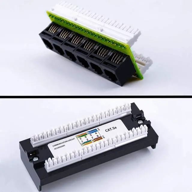 Alt view image 2 of 7 - Yankok [CAT5 CAT5e 6 Port Replace Patch Panel Unshielded with Coded T568A/B Ethernet Wiring Diagram for 12/24/48 Port Cat5/5e Patch Panels to Replace Defective Part