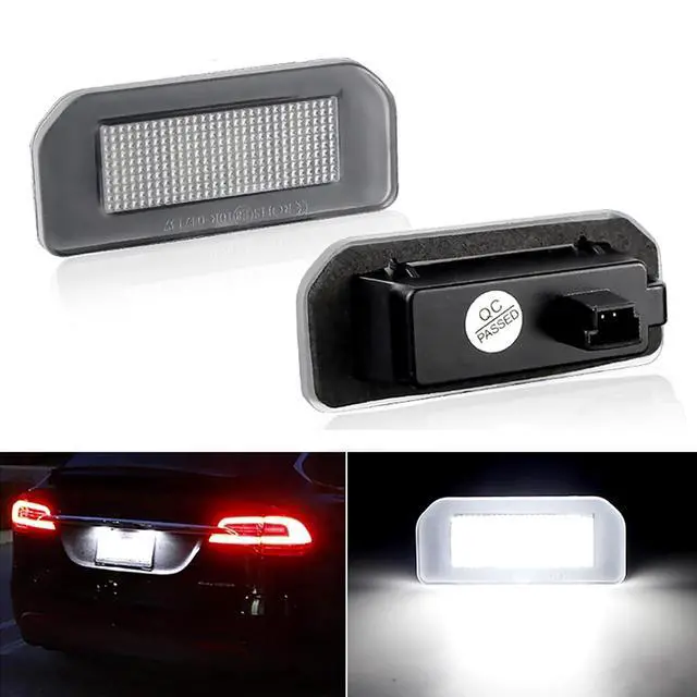 Alt view image 5 of 7 - Yankok LED License Plate Lights for Tesla Model 3 2017-UP and Model Y 2020-UP All Models 12 SMD LED Xenon White 6500K Tag Lamp Replacement
