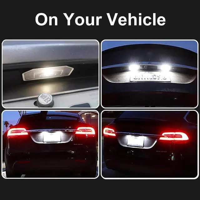 Alt view image 6 of 7 - Yankok LED License Plate Lights for Tesla Model 3 2017-UP and Model Y 2020-UP All Models 12 SMD LED Xenon White 6500K Tag Lamp Replacement
