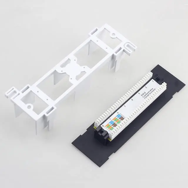 Alt view image 3 of 6 - Yankok [CAT5/5e 8 Port Patch Panel Unshielded with Coded T568A/B Wiring for RJ45 Network Cables Rack/Wall Mount 1U (Come with Bracket & Mini Punch Down Tool)
