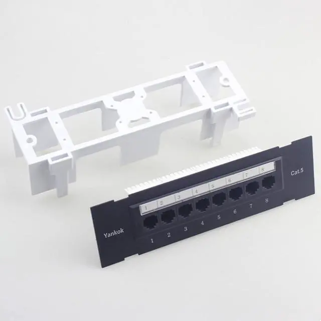 Alt view image 4 of 6 - Yankok [CAT5/5e 8 Port Patch Panel Unshielded with Coded T568A/B Wiring for RJ45 Network Cables Rack/Wall Mount 1U (Come with Bracket & Mini Punch Down Tool)