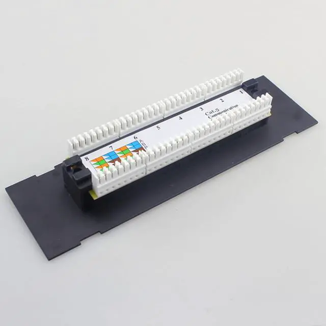 Alt view image 5 of 6 - Yankok [CAT5/5e 8 Port Patch Panel Unshielded with Coded T568A/B Wiring for RJ45 Network Cables Rack/Wall Mount 1U (Come with Bracket & Mini Punch Down Tool)