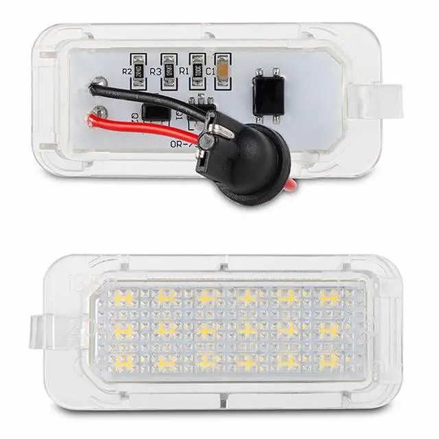 Alt view image 2 of 6 - Yankok LED License Plate Lights For Ford 2009-2018 Explorer Escape Expedition Escape Fusion Focus Fiesta Mondeo Lincoln MKC 18 SMD 6500K Xenon White Tag Lamp Replacement 2 Pack
