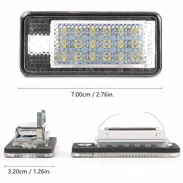 Alt view image 4 of 6 - Yankok [LED License Plate Lights Compatible for 2000s Edition A3 S3 A4 S4 A6 S6 A8 S8 Q7 RS4 RS6 Pack of 2 6500K Error Free 8E0807430A 8E0807430B 8E0943021B 8E0943025B