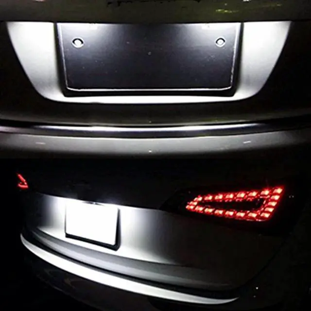 Alt view image 6 of 6 - Yankok [LED License Plate Lights Compatible for 2000s Edition A3 S3 A4 S4 A6 S6 A8 S8 Q7 RS4 RS6 Pack of 2 6500K Error Free 8E0807430A 8E0807430B 8E0943021B 8E0943025B
