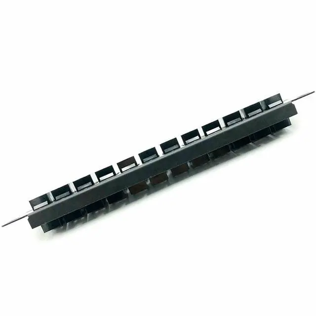 Alt view image 2 of 4 - Yankok [CAT5 12 Port Feed Through Patch Panel 10in. 1U with Built-in Pass Thru Inline Coupler Supports Back CAT5/5e Rack Wall Mount Unshielded RJ45 Ethernet