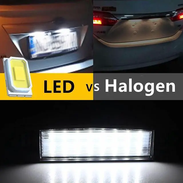 Alt view image 4 of 7 - Yankok LED License Plate Lights Compatible with Toyota RAV4 Corolla Avalon Yaris Scion IQ IM 6000K 18-SMD Xenon White Tag Lamps Assembly