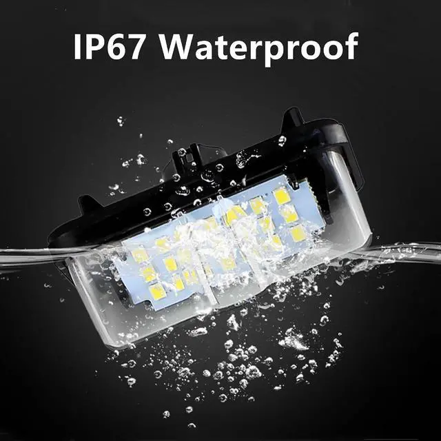 Alt view image 3 of 7 - Yankok LED License Plate Lights Compatible with Toyota RAV4 Highlander Avalon Corolla Prius and Lexus ES300h UX200/300 LX600 6000K Diamond White Tag Lamp Assembly
