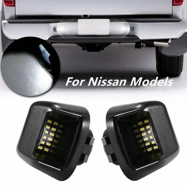 Alt view image 6 of 7 - Yankok LED License Plate Lights For Frontier D40 07-21, Titan and Xterra 07-15, Armada 08-15, Equator 09-12 18 SMD 6500K Xenon White Tag Lamp Replacement 2 Pack
