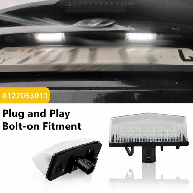 Alt view image 3 of 7 - Yankok LED License Plate Lights Compatible with Toyota RAV4 Prius Venza C-HR Matrix Scion tC and Lexus CT200h NX200t/300h RX200t/450h IS300 Wagon 6000K Diamond White Tag Lamp Assembly